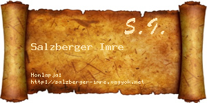 Salzberger Imre névjegykártya